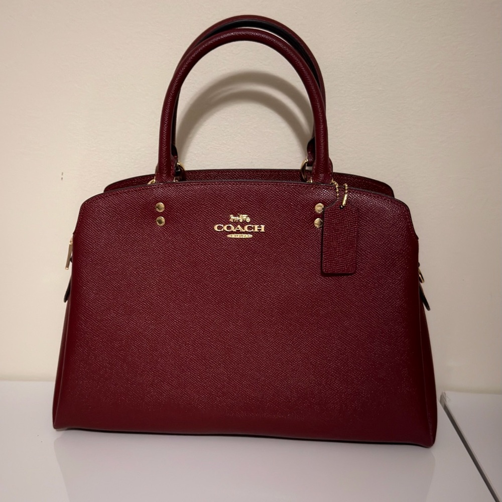 Coach Deep Red Leather Satchel